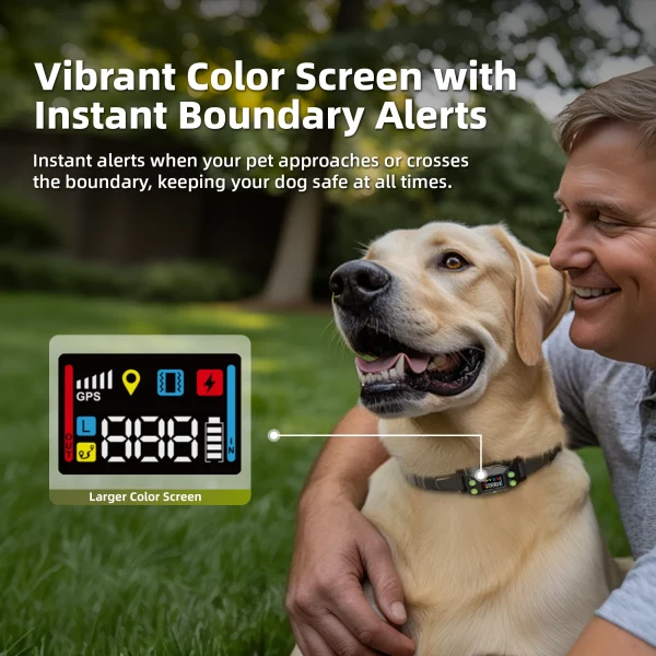 Wellturn F830Plus GPS dog fence system showing app interface and waterproof collar.