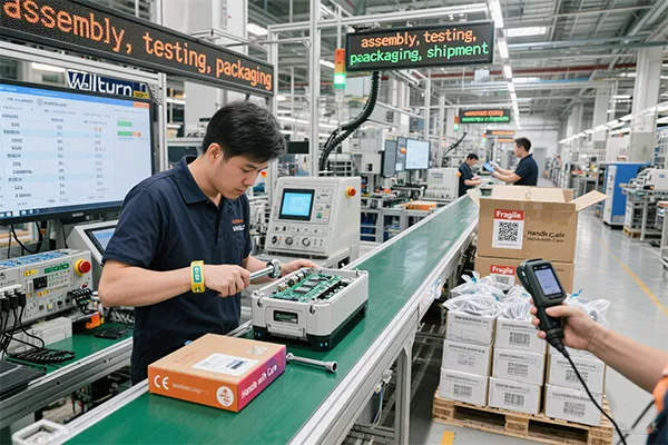 assembly, testing, packaging, shipment